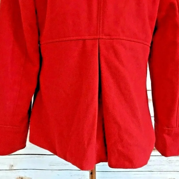 AEROPOSTALE Women Button Down Fully Lined Collar Hoodie Red Coat Jacket Sz Large - Picture 5 of 12